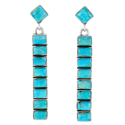 Turquoise Earrings 925 Sterling Silver & Genuine Gemstones (Choose Color)