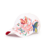 Load image into Gallery viewer, Trucker Hats California H Womens Hat Trendy Creativity Flowers Butterfly Sequins Embroidered Baseball Cap White
