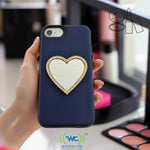 Load image into Gallery viewer, Wireless City Diamond Bling Makeup Mirror for Phone Cases Cell Phone Mirror for Makeup (Heart Shape Phone Mirror-Silver)
