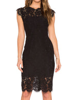 Load image into Gallery viewer, MEROKEETY Women's Sleeveless Lace Floral Elegant Cocktail Dress Crew Neck Knee Length for Party, Black, Medium
