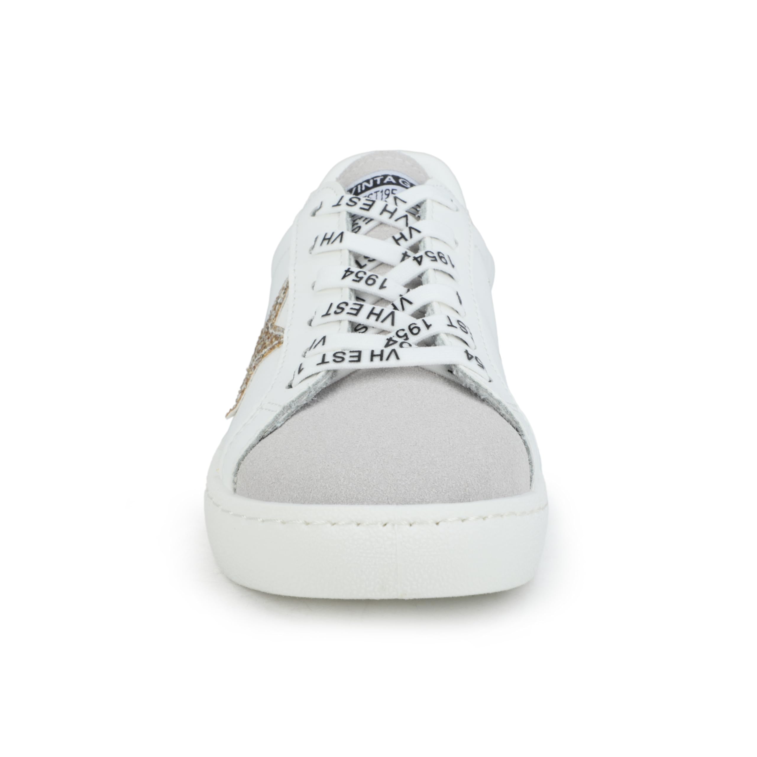 VINTAGE HAVANA Women’s Fashion Sneakers Legend AM White Grey Glitter 8.5