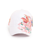 Load image into Gallery viewer, Trucker Hats California H Womens Hat Trendy Creativity Flowers Butterfly Sequins Embroidered Baseball Cap White
