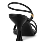 Load image into Gallery viewer, Viciously Vixen Women's Strappy Kitten Heels Square Open Toe Sandals Party Wedding Ankle Strap Shoes,All Black, 9
