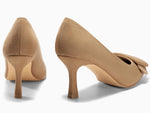 Load image into Gallery viewer, Coutgo Women&#39;s Closed Pointed Toe Pumps Stiletto High Heels Wedding Party Dress Shoes, Khaki, Size 7.5
