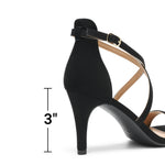 Load image into Gallery viewer, DREAM PAIRS Women's Strappy Stiletto High Heels Open Toe Rhinestone Wedding Dress Shoes Sparkly Sandals,Size 9,Black/Nubuck,DOLCE
