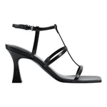 Load image into Gallery viewer, Marc Fisher LTD Women's Dennie Heeled Sandal, Black Leather 001, 8
