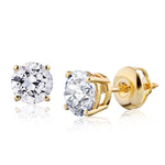 Load image into Gallery viewer, 0.20-2.00 cttw Certified NATURAL Diamond Stud Earrings for Women 14 Karat Gold Earrings 4 Prong Setting with Screw Back Studs Fine Jewelry (white-gold, 0.20 cttw)
