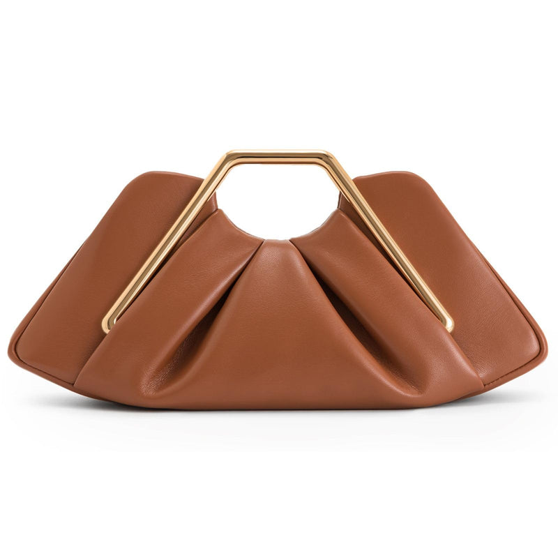 JW PEI Women's Lila Metal Frame Clutch - Brown