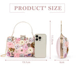 Load image into Gallery viewer, Lanpet Women Clutches Flower Evening Handbag Chain Strap Shoulder Bag Pink
