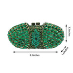 Load image into Gallery viewer, QMLGB Shining Women Rhinestone Clutch Diamond Purse Hollow Out Evening Handbag Party Clutch Bag for Wedding Prom, Emerald
