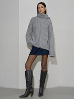 Load image into Gallery viewer, Oiamenne Knee High Boots for Women Soft Square Toe Chunky Heel Tall Boots Comfortable Wide Calf Long Boots with Side Zipper,Black Size 8.5
