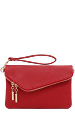 Load image into Gallery viewer, FashionPuzzle Envelope Wristlet Clutch Crossbody Bag with Chain Strap (Red) One Size
