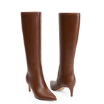 Load image into Gallery viewer, QIY Knee High Boots Women Brown Fall Tall Boots Boots Kitten Heels Long Boots Brown Knee High Boots Size 8.5
