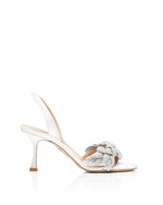 Load image into Gallery viewer, Aquazzura Galactic Flower Sandal 75, White, 8.5
