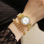 Load image into Gallery viewer, SENRUD Luxury Quartz Chain Bracelet Watches Women Crystal Diamonds Dress Female Waterproof Wristwatch (Gold)
