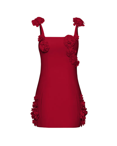 JW PEI Women's Elaina Pink Rosette Applique Mini Dress - Red