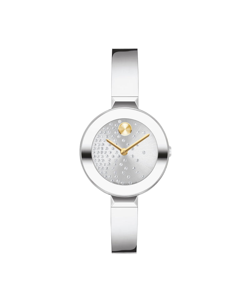 Movado Bold Bangles Women's Watch - Swiss Quartz Movement, Stainless Steel Bangle, Adjustable - 3 ATM Water Resistance - Luxury Fashion Timepiece for Her - 28mm