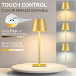 Load image into Gallery viewer, Yogaret 2 Pack Gold Rechargeable Table Lamps,Cordless Lamp with 6000mAh Battery Operated,Wireless Lamp for Restaurant Home Dinner Dining Kitchen Outdoor Patio,Waterproof &amp; Portable
