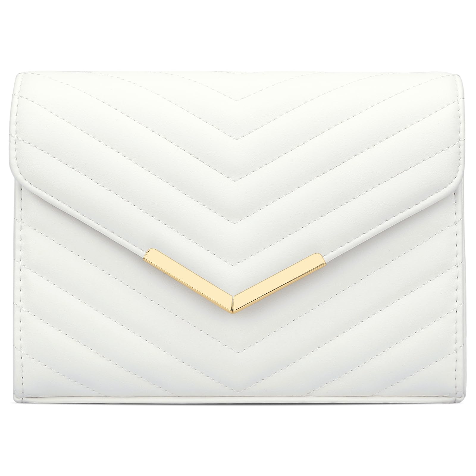 KKXIU Women Formal PU leather Evening Envelope Clutch Purses and Handbags for Party Wedding Prom Bridal (A-White)