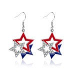 Load image into Gallery viewer, July 4th Independence Day Earrings American Flag Five-pointed Star Earrings Dangle Earrings for Women Independence Day Gifts
