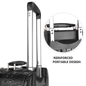 feilario Croco trolly luggage with spinner wheel softside suitcase lightweight checked bag