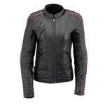 Load image into Gallery viewer, Milwaukee Leather MLL2570 Women's 'Phoenix Embroidered' Black and Purple Motorcycle Leather Jacket - X-Large

