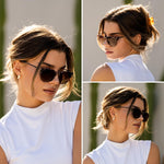 Load image into Gallery viewer, WearMe Pro Women&#39;s Round Sunglasses with Polarized UV Protection, Trendy Retro Designer Style (Beige Tortoise Frame/Brown Gradient Lens)
