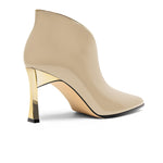 Load image into Gallery viewer, Heisnemca Womens Ankle Boots Kitten Heel Closed Patent Pointed Booties High Heel Fashion Ankle &amp; Booties Slip on Winter Dress Evening Party Boots Shoes Nude Patent Size 7
