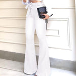 Load image into Gallery viewer, KDF High Waisted Flare Jeans for Women Bell Bottom Jeans with Belt for Women Stretch Wide Leg Jeans
