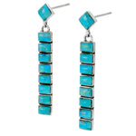 Load image into Gallery viewer, Turquoise Earrings 925 Sterling Silver &amp; Genuine Gemstones (Choose Color)
