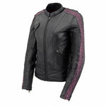 Load image into Gallery viewer, Milwaukee Leather MLL2570 Women's 'Phoenix Embroidered' Black and Purple Motorcycle Leather Jacket - X-Large
