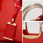 Load image into Gallery viewer, jessie Patent Leather Structured Shoulder Handbag Women Evening Party Satchel Crossbody Top Handle Bags (Red)
