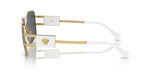 Load image into Gallery viewer, Versace VE 2251 147187 Gold &amp; White Metal Square Sunglasses Grey Lens

