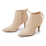 Load image into Gallery viewer, Womens Pointed Toe Heels Ankle Booties Kitten Stiletto Bowtie Strappy Fall Dress Boots Shoes
