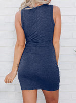 Load image into Gallery viewer, Acelitt Spring Summer Tank Dresses for Women 2025 Cut Out Ruched Bodycon Mini Dress Beach Vacation Cruise Outfits Resort Wear Blue S
