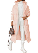 Load image into Gallery viewer, Grlasen Women Long Quilted Coat Winter Hooded Long Sleeve Button Down Puffer Padded Jacket
