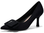 Load image into Gallery viewer, Coutgo Women&#39;s Pointed Toe Pumps Stiletto High Heels Slip on Elegant Wedding Pumps with Square Buckle

