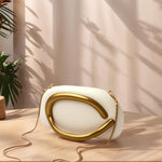 Load image into Gallery viewer, ARTLUXE Acrylic Clutch Purses with Metal Handle Women&#39;s Evening Bag for Weddings &amp; Parties, Skin-Touch Coating Handbag, White
