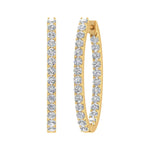 Load image into Gallery viewer, 2 1/2 Carat Inside Out Diamond Hoop Earrings in 14K Yellow Gold (SI1-SI2 Clarity)
