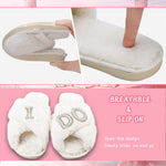 Load image into Gallery viewer, Tkifoda Bride To Be Gift Set Bride Makeup Bag I Do Bride Slippers Bride Robe Bride Hair Clip Bride Gifts Wedding Gifts (Slippers+Makeup Bag+Clip)
