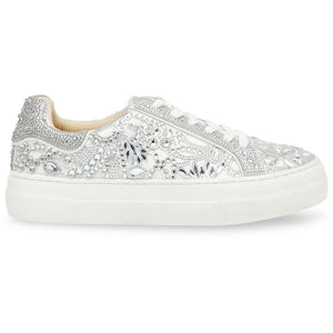 Betsey Women's Reily Sneaker, White, 7.5