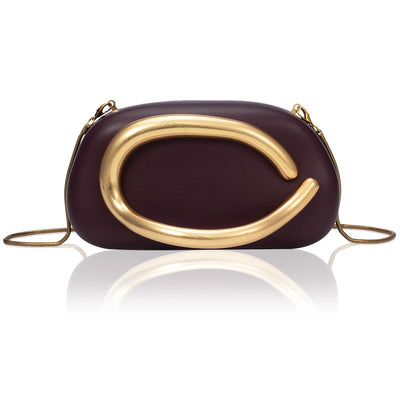 PU Leather Women's Evening Handbags Chocolates Clutch Purse Easy Match with Chain Crossbody Metal Decoration Shoulder Bag