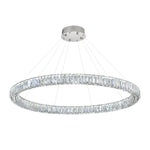 Load image into Gallery viewer, Flashing God W48'' Modern Crystal Chandelier for Living Room Ring Chandelier LED Ceiling Lights Fixture with Remote Crystal Hanging Pendant Lighting for Dining Room Hallway Foyer
