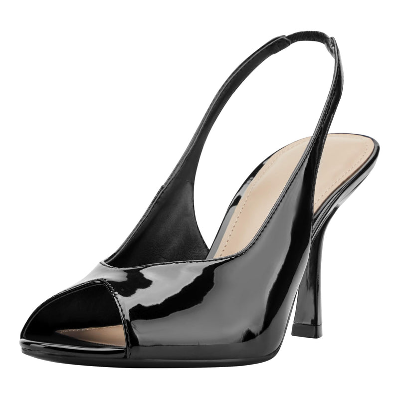 Marc Fisher Women's Vasi Heeled Sandal, Black Patent 001, 8