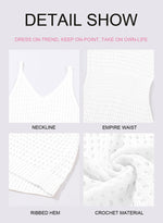 Load image into Gallery viewer, Dokotoo Sexy Swim Cover Up for Women 2025 Summer Fashion Scoop Neck Sleeveless Crochet Hollow Out Knit Mesh Spaghetti Straps Swimsuit Bikini Beach Dress Cruise Essentials Outfits All White Medium
