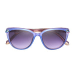 Load image into Gallery viewer, Betsey Johnson Women&#39;s Serpentine Sunglasses Cateye, Purple Crystal with Oil Slick Snakes, 56mm
