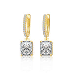 Load image into Gallery viewer, Ferkerylu Sterling Silver Diamond Earrings for Women 4CT 8 * 10mm Radiant cut Lab Simulation Diamond 5A Cubic Zirconia Hoop Earrings Jewelry Gift for Her Birthday Christmas Gold
