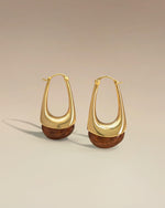 Load image into Gallery viewer, SNGIA Long Oval Chunky Dangle 18K gold plated Hoops with Colored Resin Gemstone Statement Earrings for Women by SNGIA, (Green, Brown, Blue, Pink, White, Cream), Bold Drop Handmade Exaggerated Irregular Trendy Bohemian Jewelry Gifts, Unique Dangling Teardr
