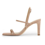 Load image into Gallery viewer, Modatope Nude Sandals for Women Open Toe Strappy Sandals Heels Ankle Strap Heels Sandals Size 6
