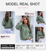 Load image into Gallery viewer, Dokotoo Fall Sweaters for Women 2025 Batwing Long Sleeve Crewneck Business Casual Outfits Cable Chunky Winter Clothes Loose Halloween Sweater Elegant Green Pullover Top Medium
